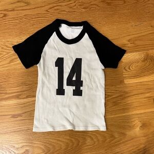 Brandy Melville Black and White Raglan Tee
